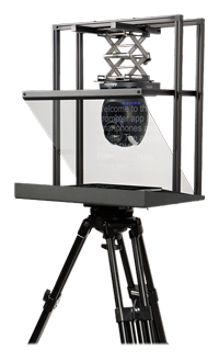 angled view of the PTZ Camera Teleprompter without curtain