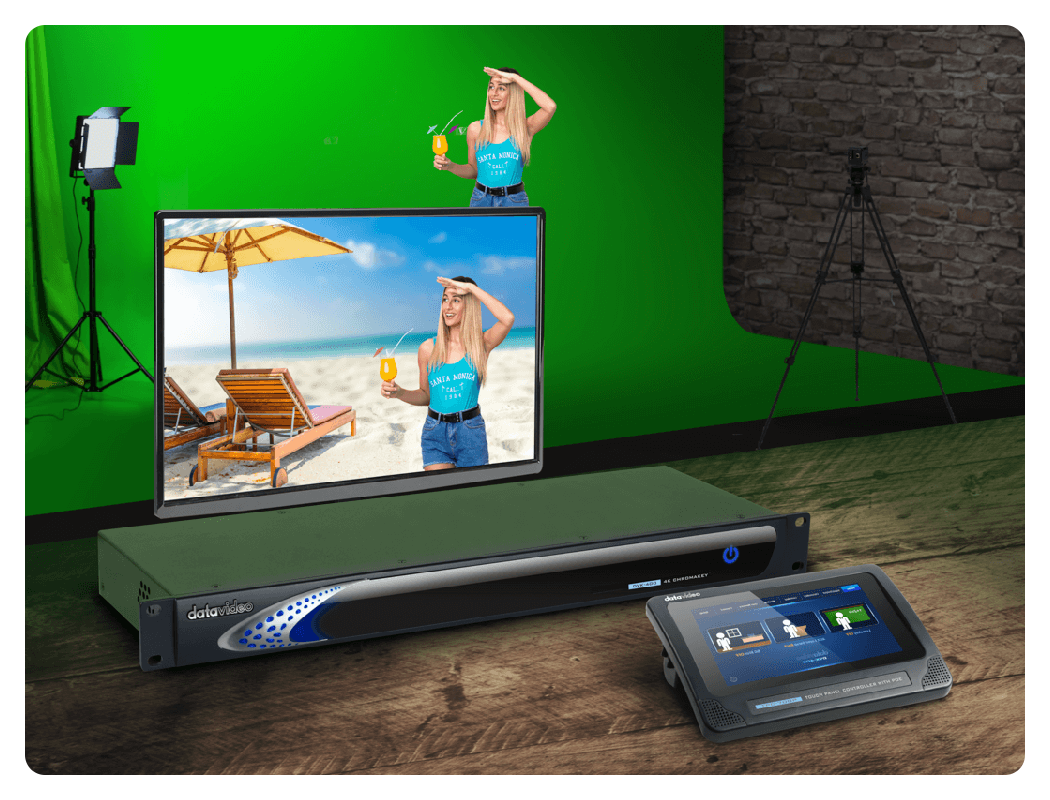 TPC-700P in use for displaying a virtual background, Datavideo TPC-700P Touch Panel Controller With PoE