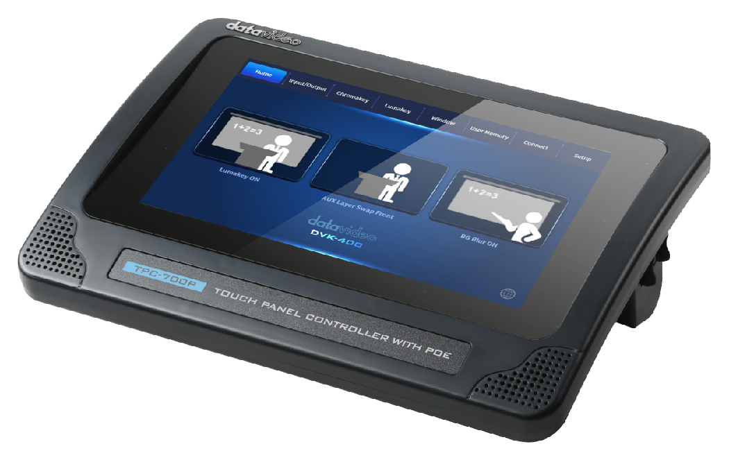 angled view of the TPC-700P, Datavideo TPC-700P Touch Panel Controller With PoE
