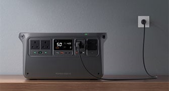 dji power 1000 v2 portable power station connected to mains