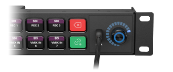 close up image of stream deck studio front panel usb-c connection