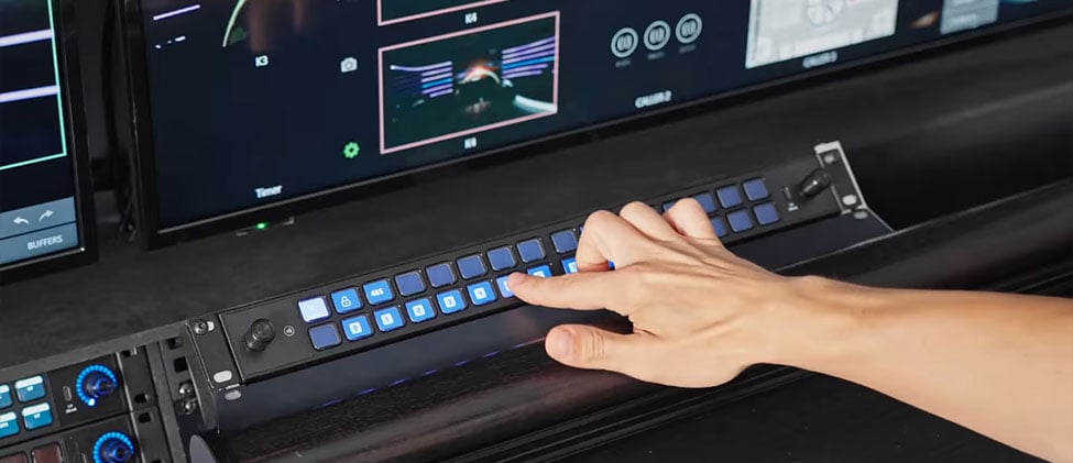 someone entering a password on the elgato stream deck studio
