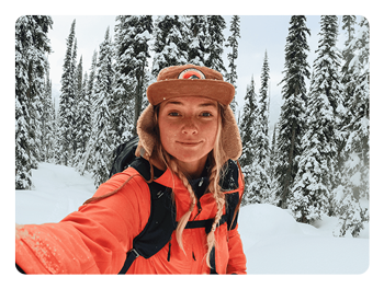 sample image of a woman in the snow taken using the GoPro Max Enduro Battery