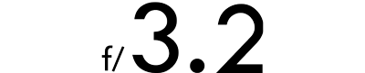 black text f/3.2 icon