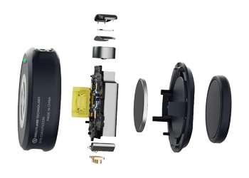 exploded view image of Hollyland Lark M2 microphone