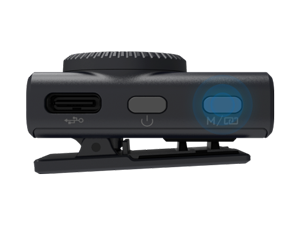 Lark M2 receiver with highlighted Mode Switch button