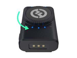 image of Lark M2 Receiver showing adjustable volume knob