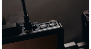 close up image of Hollyland pyro hotkey switches