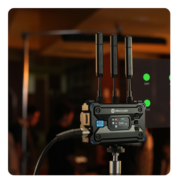 hdmi transmitter and receiver in use on set