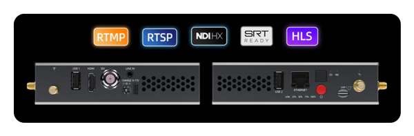 side views of the streaming encoder and streaming protol logos