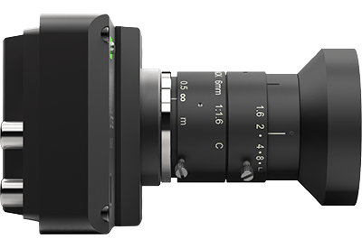 side view of the optitrack prime color motion capture camera with lens attached