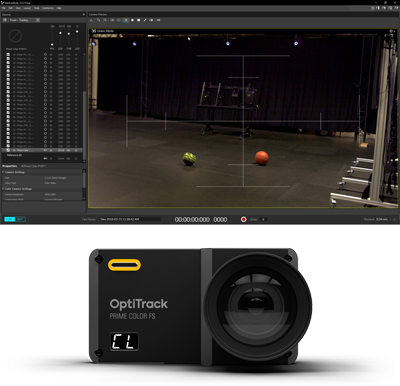 optitrack prime color motion capture camera aim assist mode on