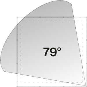 diagram showing the angle of view for the PrimeX 22 motion capture camera