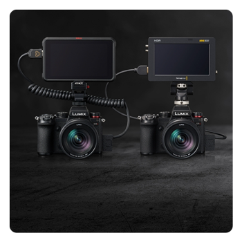 panasonic lumix s5d connected to a monitor using hdmi