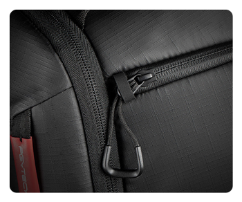close up of the ykk zipper on the pgytech onemo 2 camera backpack