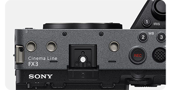 close up top down view of Sony FX3 mirrorless camera