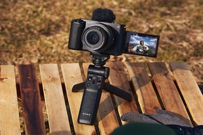 sony zv e1 vlog camera on a table