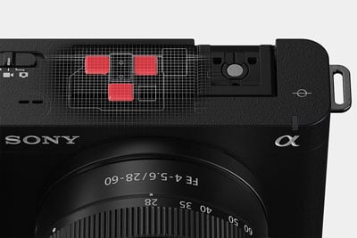 close up of the sony zv e1 vlog camera mics