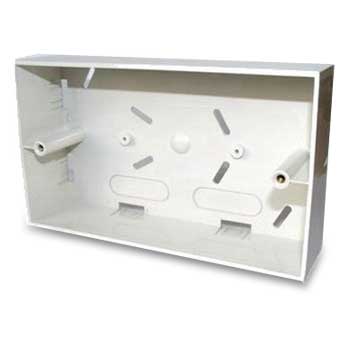 Scan double Gang White Plastic Flush Back Box Unit For RJ45 Face Plates UT-732 For Use With LN 27412 : image 1