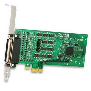Brainboxes PCI Express x1, 4 Port RS422/485, 4 x 9 pin (PX-346) : image 1