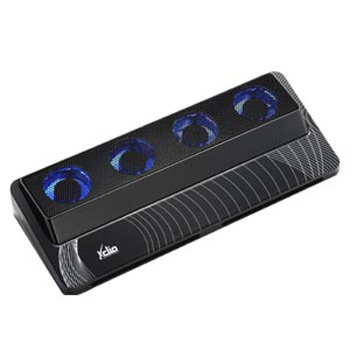 Xclio ONE Compact Notebook Cooler Black 4x40mm Quiet Blue LED Fans Adjustable Upto 16" Laptops : image 1