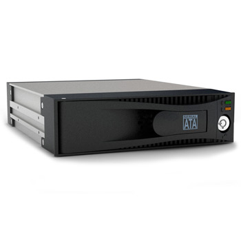 ICY DOCK MB877SK-B Tray-less Aluminum Body 3.5" SATA I & II Mobile Rack Removable Hard Drive Kit : image 1