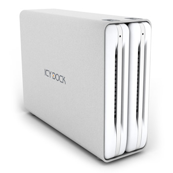 ICY DOCK MB662US-2S dual bay 3.5" SATA I & II to eSATA / USB 2.0 Screwless external RAID hard drive