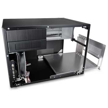 Lian Li PC-V351B, Black Aluminum Cube Mini ITX Case w/o PSU : image 4