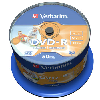 Verbatim 50pcs DVD-R x16 speed 4.7GB Media in Cakebox Printable : image 2