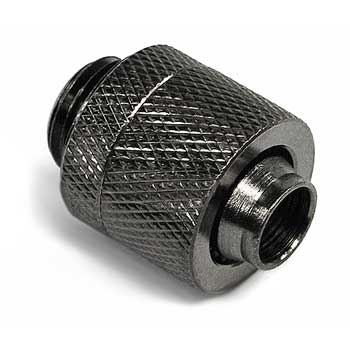 Phobya 62147 13/10mm (10x1,5mm) screw-on fitting outer thread 1/4 - black nickel plated : image 1