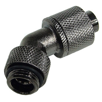 Phobya 62251 13/10mm (10x1,5mm) compression fitting 45° revolvable G1/4 - black nickel