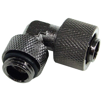 Phobya 62253 13/10mm (10x1,5mm) compression fitting 90° revolvable G1/4 - black nickel : image 1