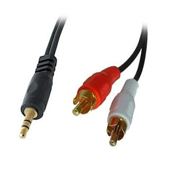 10m 3.5mm Jack to Twin RCA Phono Audio Cable