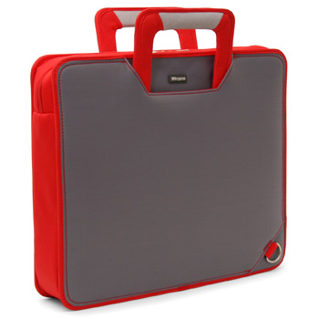 Targus Semi Hard Laptop Bag, Silver/Red upto 15.4" Laptops