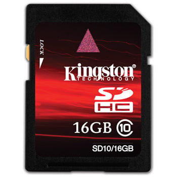 SD10G2/16GB Kingston 16GB Secure Digital High Capacity Memory Card (SDHC)
