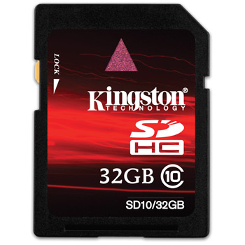 Kingston SD10G2/32GB Kingston 32GB SDHC Card Class 10