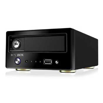 Icy Box IB-NAS6210 DLNA 1x3.5" SATA Network Gigabit Mediaserver + Raid Mirror Function via eSATA