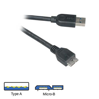 Akasa Micro USB 3.0 Cable Type A to Micro B - 1 Metre : image 1