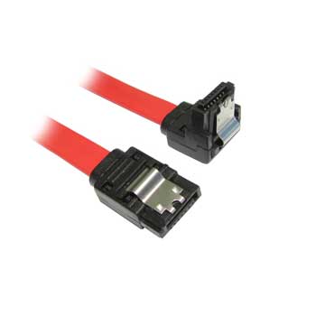 Scan 45cm Right Angled SATA Extension Cable w/ Locking Latches - Red : image 1
