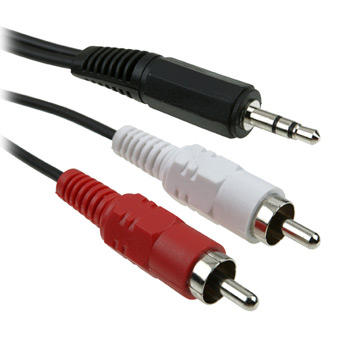ICIDU Audio Cable 3.5mm 2M TRS Jack (Male) to 2x RCA Phono (Male)