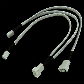 Phobya Y-Cable 4Pin to 2x 4Pin PWM & 1x 3Pin 30cm - UV white