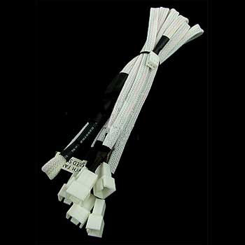 Phobya Y-Cable 3Pin Molex to 6x 3Pin Molex 60cm - UV white