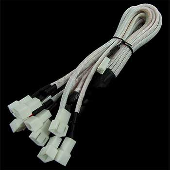 Phobya Y-Cable 3Pin Molex to 9x 3Pin Molex 60cm - UV white