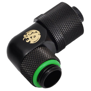 Bitspower G1/4 Matte Black Dual Rotary 90-Degree Compression Fitting-ID 3/8" OD 1/2"