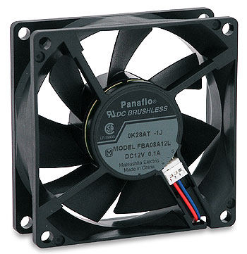 80mm Panaflo FBA08A12L Black Hydro Wave Fluid Dynamic Bearing Fan Ultra Low Noise DC Brushless 2Pin