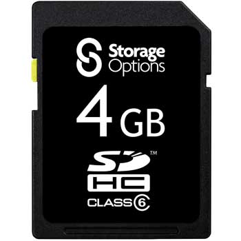 4GB Storage Options Secure Digital High Capacity (SDHC)