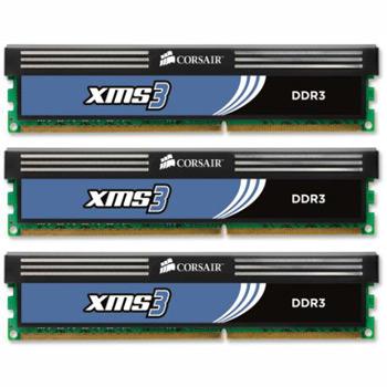 Corsair Memory XMS3 6GB DDR3 1333 Mhz CAS 8 Triple Channel Desktop