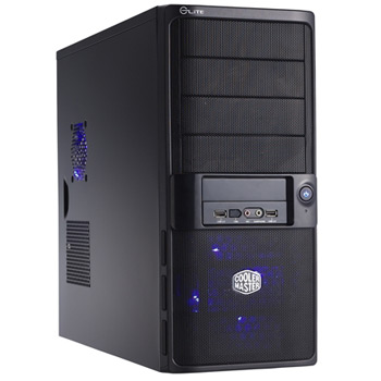Coolermaster Elite 335 Mid Tower Case, Black, with Coolermaster 460w PSU : image 1