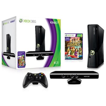 Xbox 360 Console 4Gb Bundle includes Kinect and Adventures LN36688