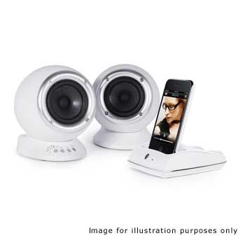 Roth Audio Charlie 2.0, White, Speaker System with Wireless RothDock iPod/iPhone, MP3 USB, 20W RMS : image 1